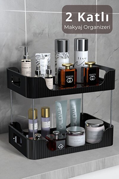 ECB Home 2 Katlı Makyaj Düzenleyici - Çok Amaçlı Organizer - Banyo Rafı - Ban...