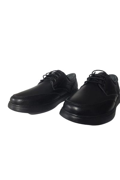 Golden Genuine Leather Men's Black Shoes - Orthopedic Sole, String, Casual Stylish - Goldnn69-22
