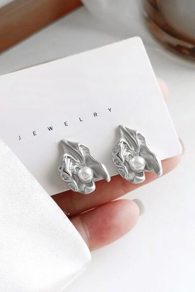 MRK Asymmetric Women's Earrings with Pearls