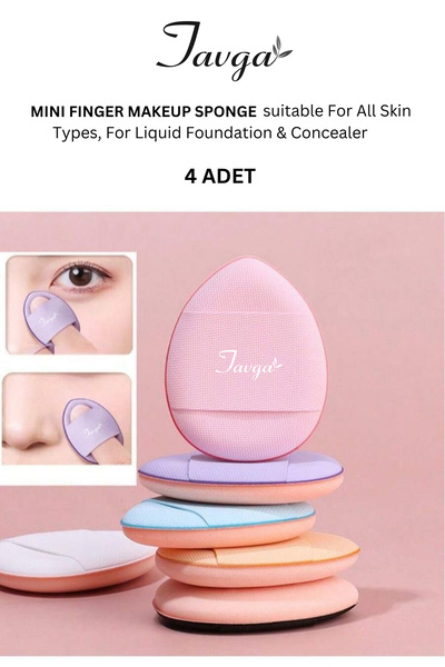 TAVGA 4'lü Mini Finger Make Up Sponge Parmak Sünger Mini Makyaj Süngeri