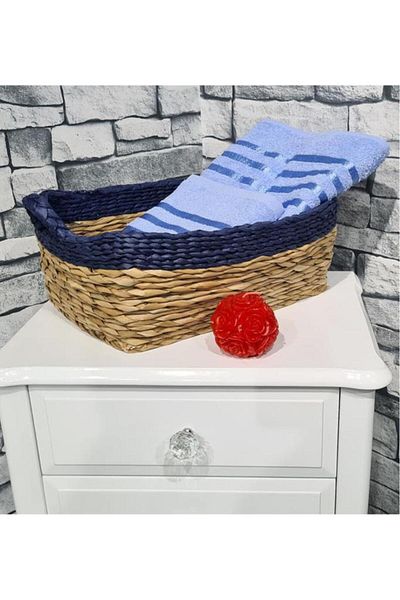 Çeyiz Diyarı Set de 2 prosoape jacquard albastru 100% bumbac