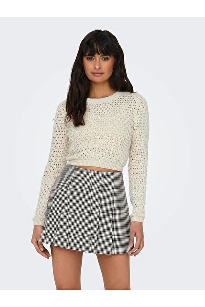 ONLY Knitted Ecru Open Back Sweater - 15318340
