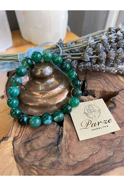 parze doğaltaş Green Agate Natural Stone Bracelet
