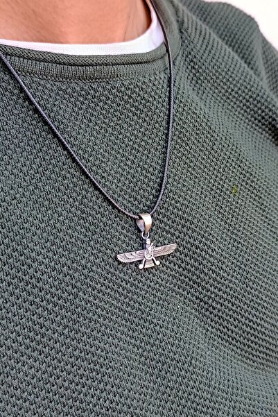 Agai Silver Küçük Boy Ahura Mazda Model Gümüş Erkek Kolye