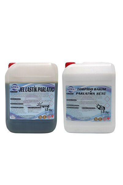 Apex Lastik Parlatıcı Jel & Torpido Parlatıcı Süt Seti - 5kg Mükemmel Parlakl...