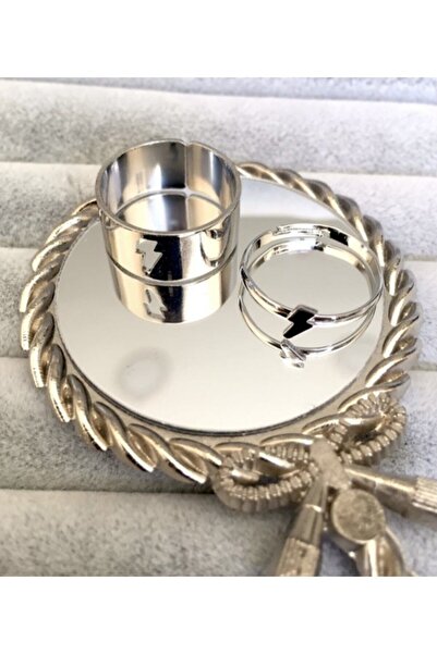 Gold Clinic 925 Ayar Gümüş Şimşek Çift Alyans