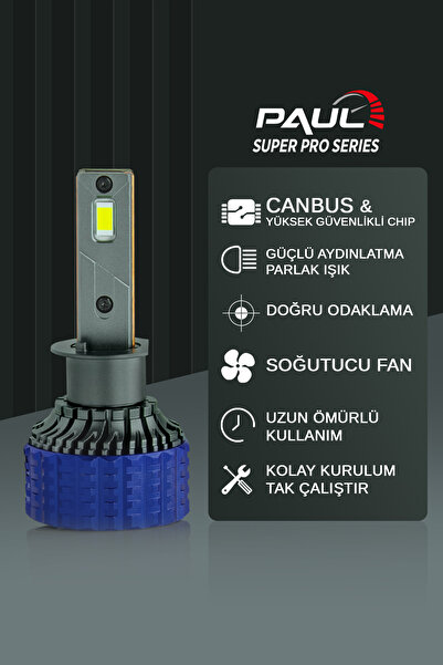 PAULLED Paul Süper Pro H1 24.000 Lümen Güç Şimşek Etkili Odaklı Ufuk Çizgili Csp Led 1 Yıl Garanti