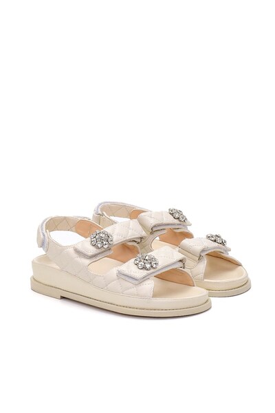 Sofia Baldi Lida White Leather Women's Flat Sandals