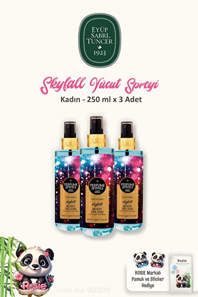 Eyüp Sabri Tuncer 3 Adet Eyüp Sabri Tuncer Skyfall Vücut Spreyi 250 ml ve ROS...