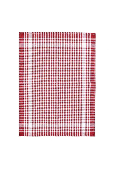 MODELHOME Cotton Red Colored Petite Checked 4-Piece Tea Towels, Lunch Cloth, Serving Napkin