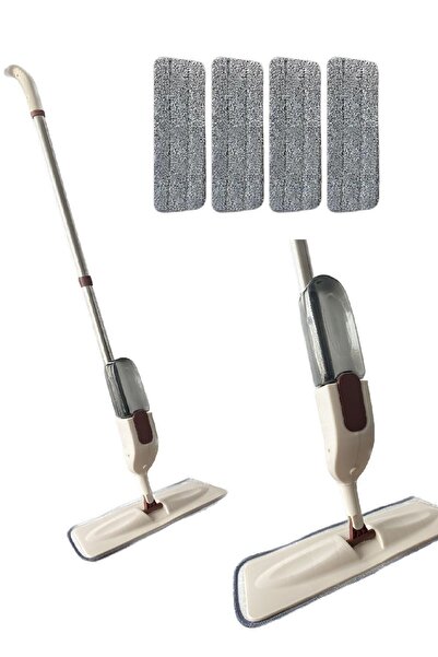 Hitfoni Sprey Mop Deterjan Hazneli 4 Adet Moplu Spreyli Temizlik Paspası