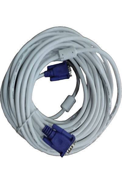 technozi 15 Metre Vga Kablosu Ekran Lcd Monitör Projeksiyon Bağlantı Kablosu - Çift Filtreli - 15 Metre