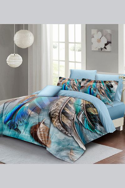 MonoHome Mystery 3D Digital Printed King Size Double Duvet Cover Set - 220X240Cm