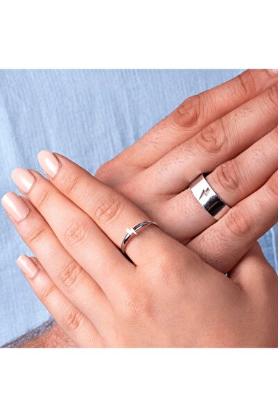 Agai Silver Şimşek Model Gümüş Sevgili Çift Alyans