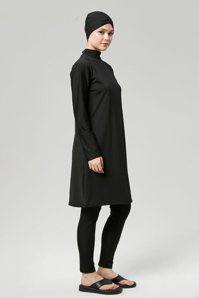 FİT1BEDEN Full Covered Water Repellent Fast Drying Hijab Swimsuit Suit Patterned Large Size