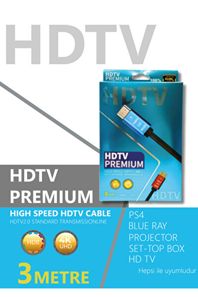 technozi 3 Metre 4k Ultra Hd HDMI 2.0 Ses ve Görüntü Kablosu HDR 4K 60HZ,1080...