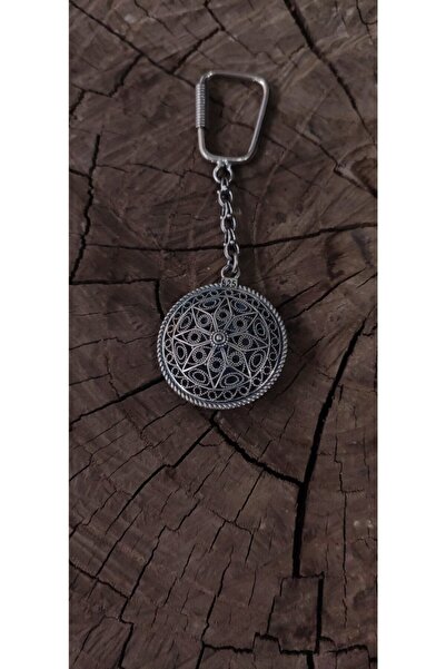 Agai Silver Midyat Telkari El Işçiliği Gümüş Oksitli Anahtarlık