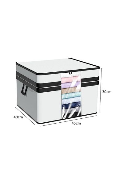 Spartek home textile 4 Pieces Lux White - Black Stripe - Sweater Bag with Window 45 X 40 X 30 cm
