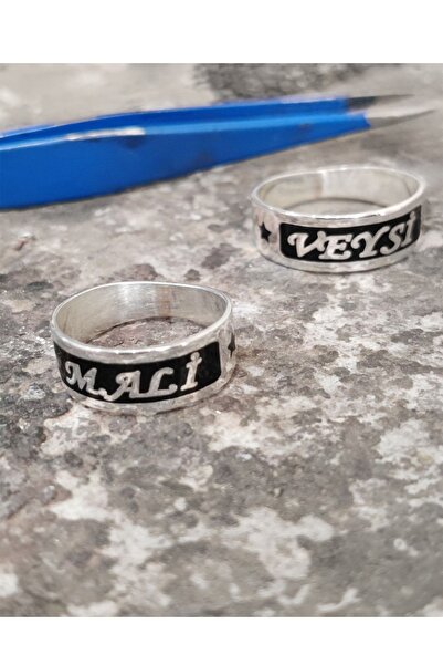 Agai Silver Mineli Isimli Gümüş Erkek Yüzük