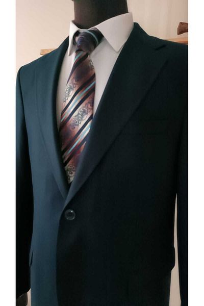 Querinca Navy Blue 4 Drop Suit (Taped Tie and Collar Ornament)