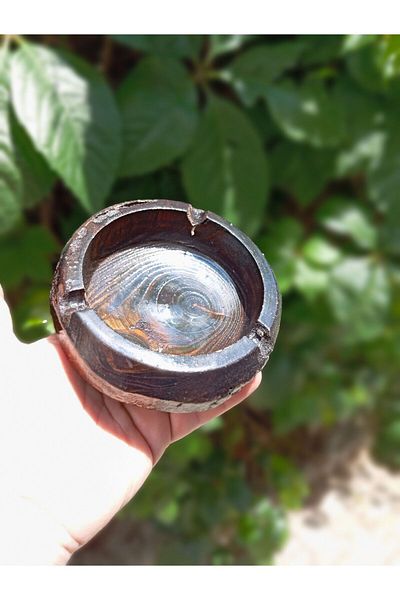 BÜYÜLÜ HOME Vintage Ξύλινο Τασάκι - Πυρίμαχο και Ανθεκτικό στο Πλύσιμο, Χειροποίητο με Βερνίκι
