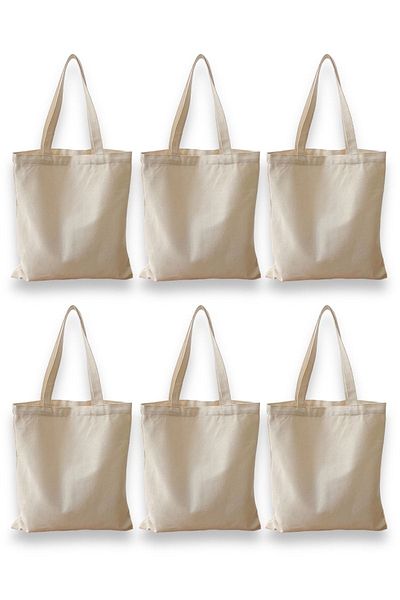 pintiorg Unprinted Raw Cloth Bag Suitable for Painting 35X40Cm 6 Pieces
