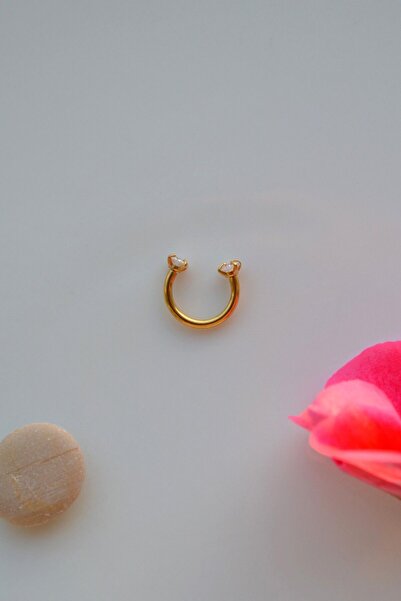 Mu Minamu 8 mm İki Ucu Taşlı Çelik Piercing