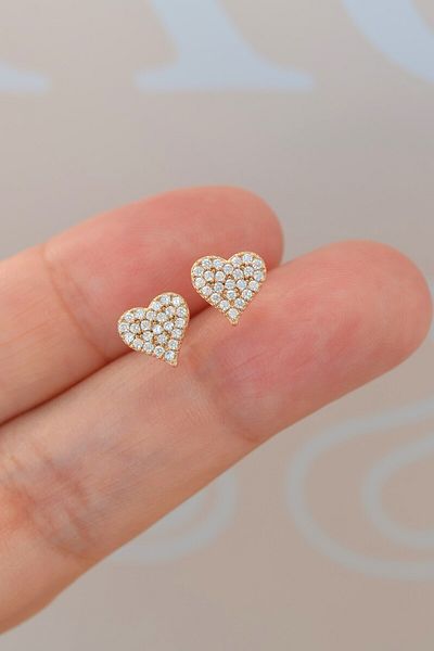 Mu Minamu Jewelled Zircon Heart Earrings