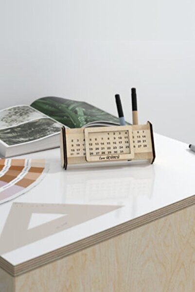 home trend değer verdiklerinize Kişiye Özel Dekoratif Ahşap Kalemlik Ve Masaüstü Takvimi