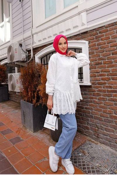nizzell LAYERED BRODE LACE FISTO FABRIC SHIRT TUNIC FISTO SHIRT