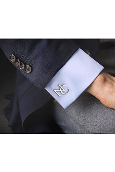 Agai Silver Iç Içe Harfli Gümüş Kol Düğmesi