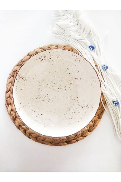 Home 25 cm Ceramic Salad Bowl - Coffee Dot and Antique Style