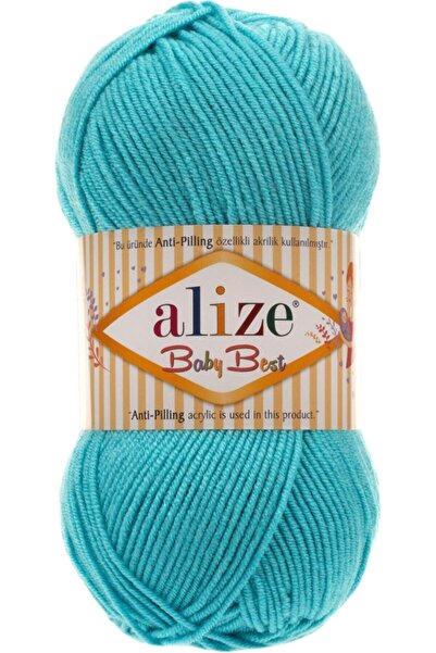 Alize Baby Best El Örgü Ipi Ipliği Yünü Renk Kodu: 287-turkuaz