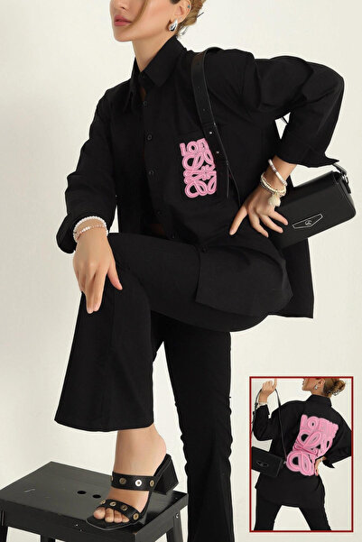 Arden Kadın Beyaz Gömlek, Şık Abiye Tunik Bluz, Oversize Pamuklu Nakışlı, Uzu...