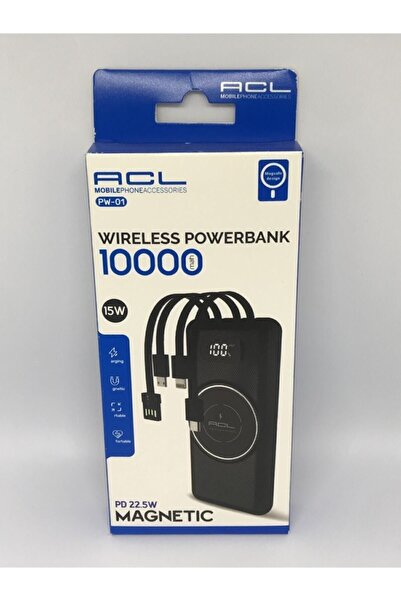 ACL Rose Teknoloji Pw-01 10.000mah Magsafe Destekli 22.5w Fast Şarj Micro/ligtning/typec Kablo Powerbank