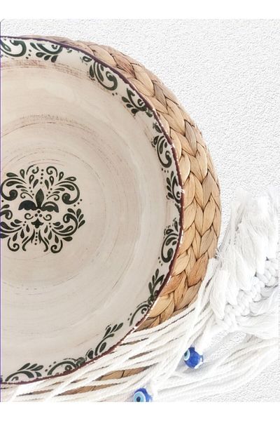 Ganita home 25 cm Ceramic Salad Bowl - Traditional Floral Antique Style