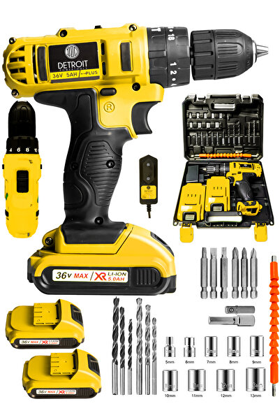 DETROİT TOOLS USA iTALY STYLE 24 V 5 Ah Li-on DARBESİZ  Çift Akülü Vidalama Ş...
