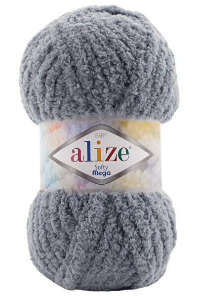 Alize Softy Mega (Kalın) 119 Gri El Örgü İpi