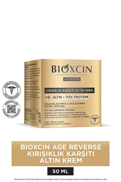 Bioxcin Age Reverse Anti-Wrinkle Gold Cream 50 ML - 24K zlato, hedvábný protein, regenerace buněk