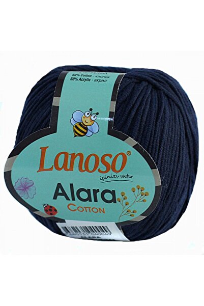 Lanoso Alara Pamuklu Amigurimi Ve Bebe Yün Ipi 50 Gr Lacivert/958