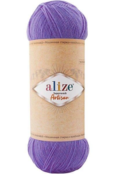 Alize Superwash Artisan %75 Yünlü El Örgü Ipi Renk Kodu:44-mor