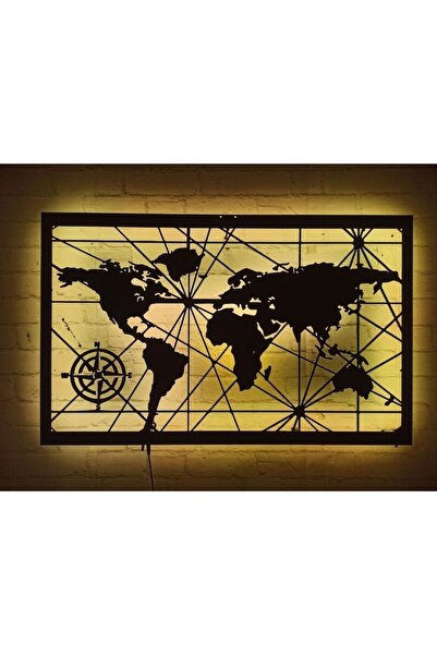 mac & need Dünya Haritası Mdf Ledli 3 Boyutlu Ahşap Dünya Haritası Mdf Dünya ...
