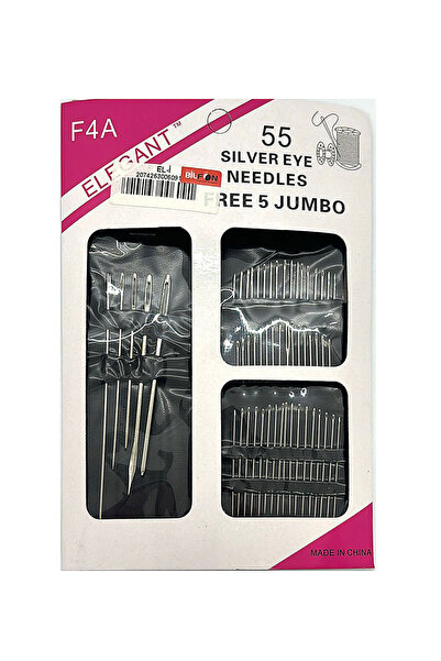 BİLKOD Sılver Eye Needles Iğne Seti 55 Adet Iğne ( Kör Iğnesi )