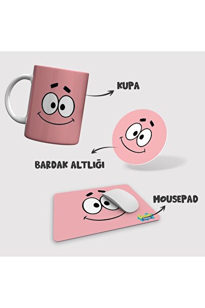 Genel Markalar Paavo Mousepad Bardak Altlığı Kupa Seti