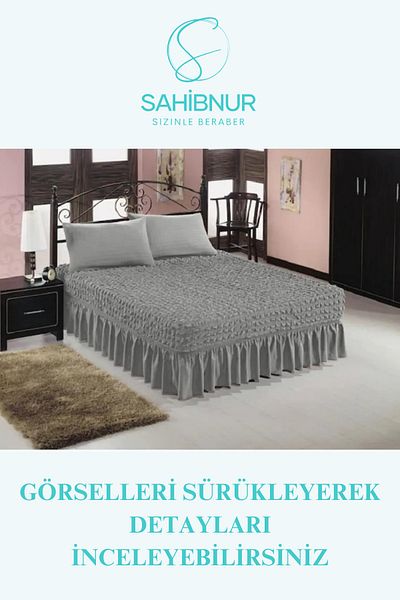 SAHİBNUR Wrap-Around Fabric, with Elastic Sheet Skirt, Flexible Double Bedspread 1Pc for Bed Covers
