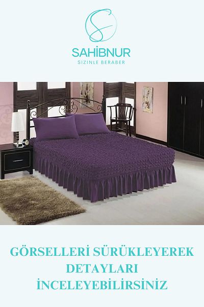 SAHİBNUR Wrap-Around Fabric, with Elastic Sheet Skirt, Flexible Double Bedspread 1Pc for Bed Covers