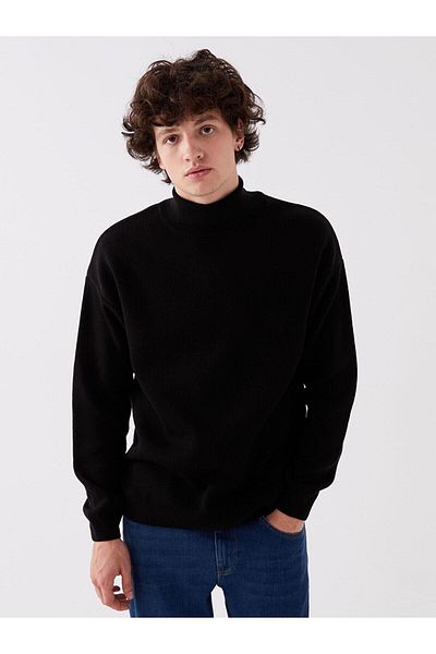 LC Waikiki Lcw Men's Turtleneck Burgundy Sweater - Long Sleeve
