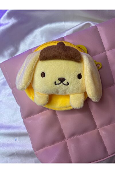 SANRIO Sanrıo karakterli pompompurin sarı cüzdan yumuşacık doku, çanta süsü b...