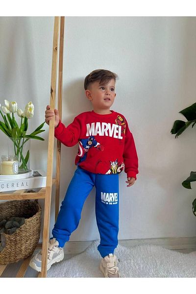 CANDA Boy's Marvel Character Printed Long Sleeve Set