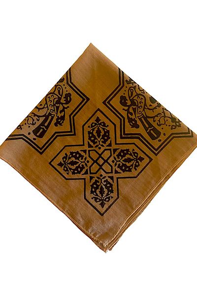 leillART Women/Men's Brown Traditional Patterned Handmade Cotton Hair Bandana